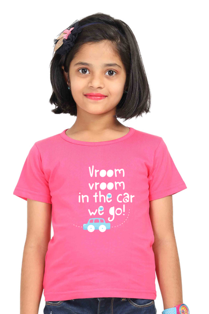 Vroom vroom in the car we go! Girl's T-shirt