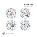 Winter Fauna Coasters - Pack of 4