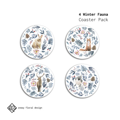 Winter Fauna Coasters Pack