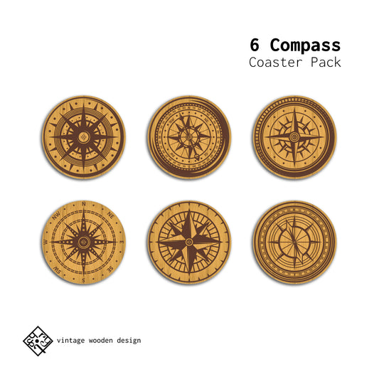 Compass Coaster Pack of 6 - II