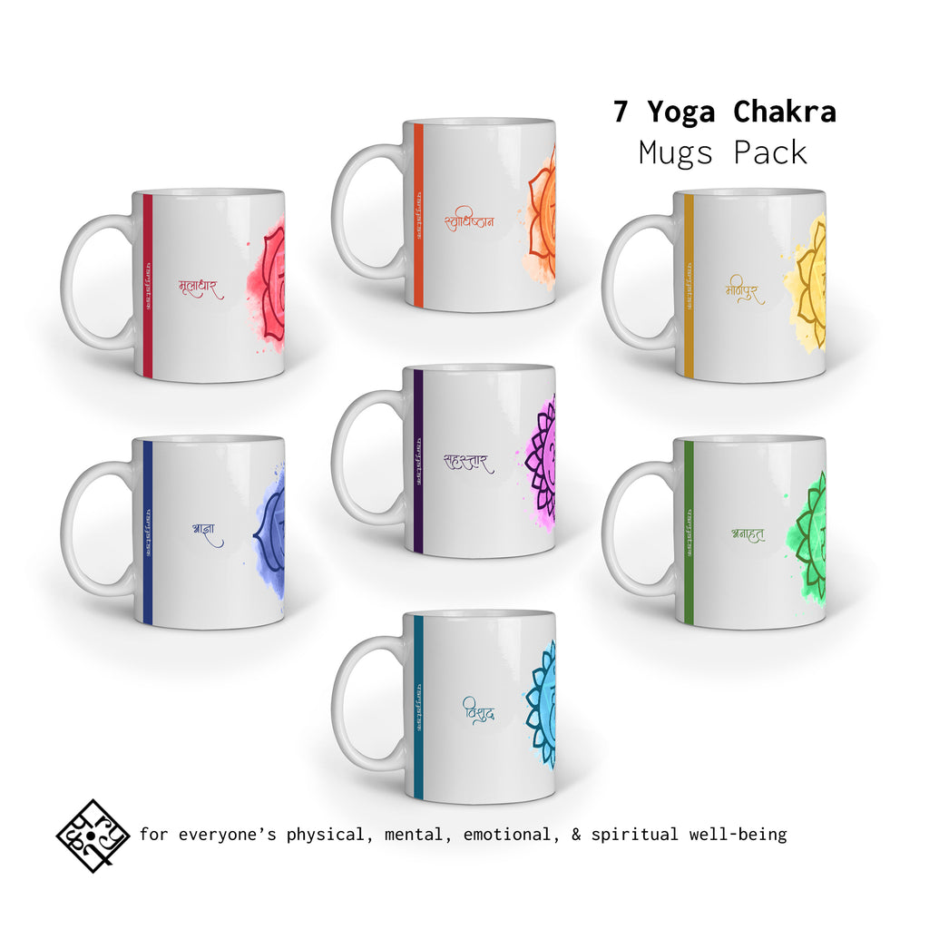 Yoga Chakra Mugs - Pack of 7