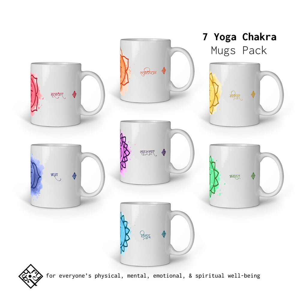 Yoga Chakra Mugs - Pack of 7