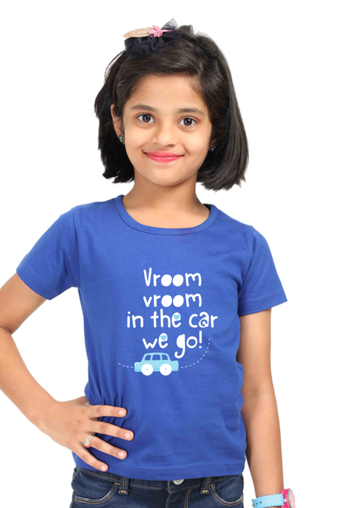 Vroom vroom in the car we go! Girl's T-shirt