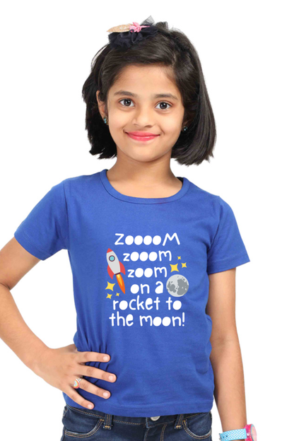 Zoom on a Rocket to the Moon Girl's T-shirt