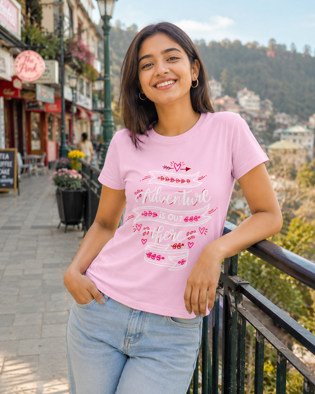 Adventure is Out There Quote T-shirt for Women