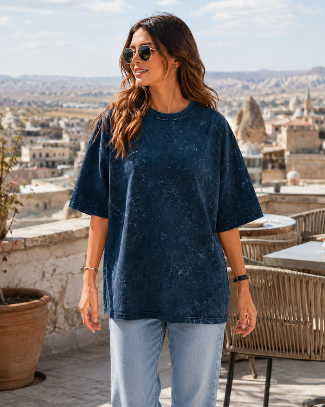 Plain Acid Wash Oversized T-shirts