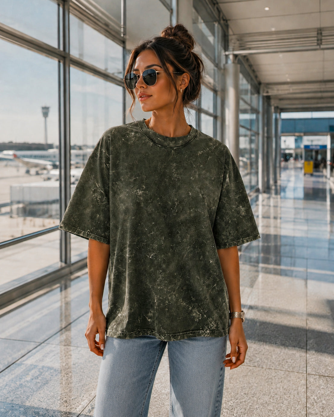 Plain Acid Wash Oversized T-shirts