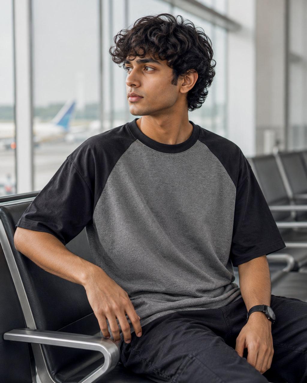 Plain Oversized Raglan T-shirt