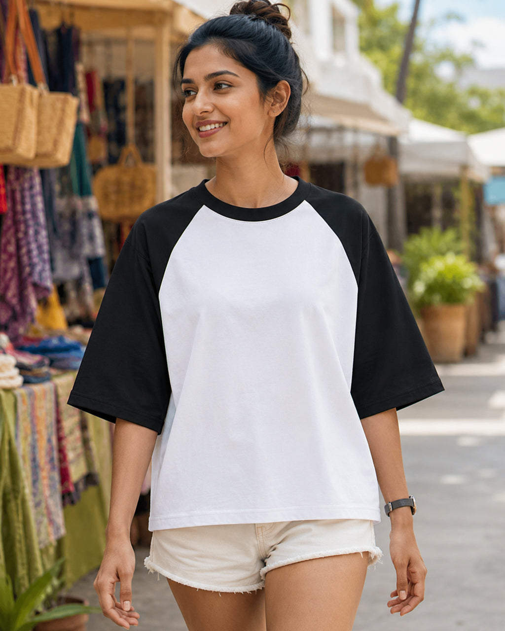 Plain Oversized Raglan T-shirt