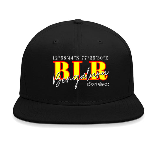 Black cap with yellow color 'BLR Bengaluru' text in English and Kannada.