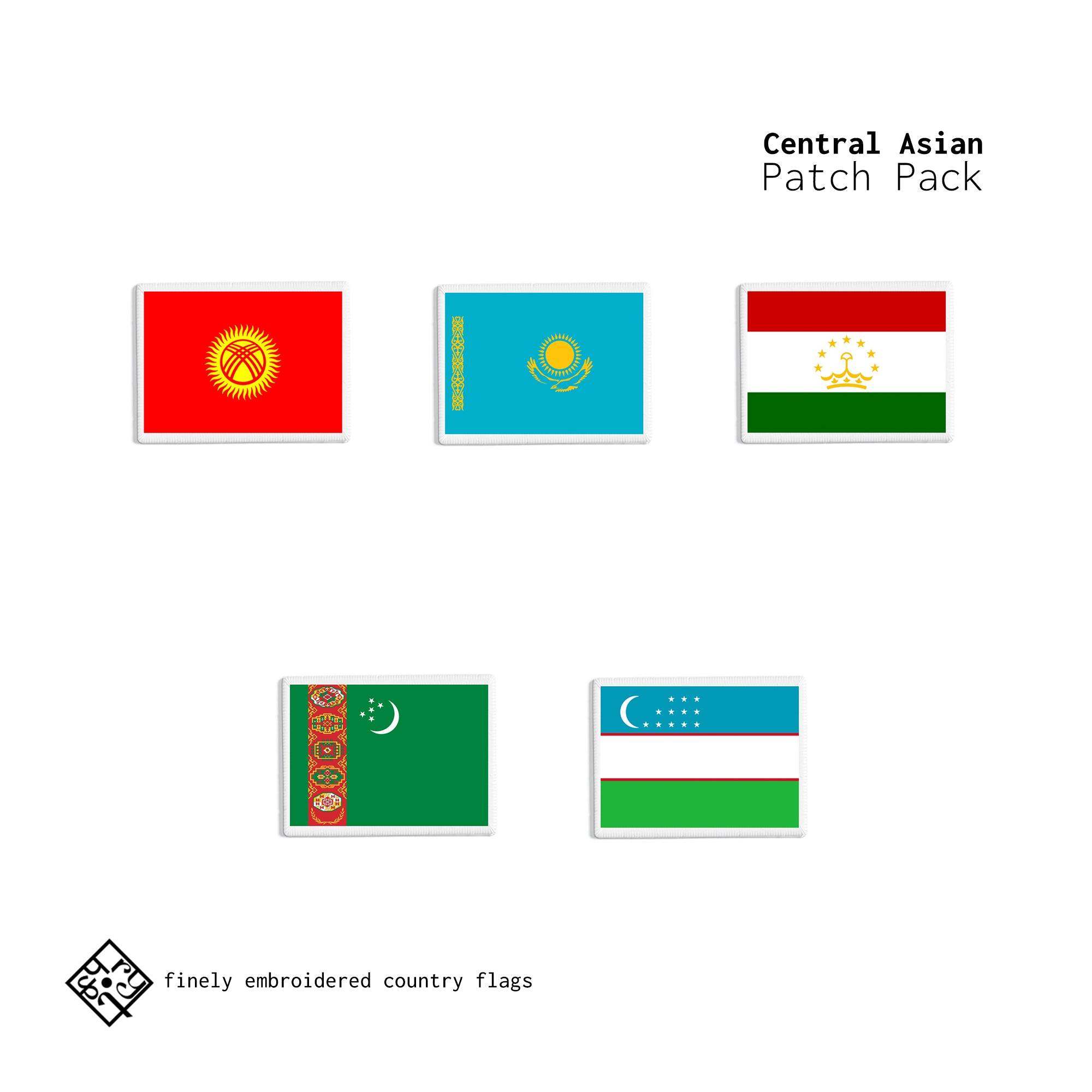 Central Asian Patch - Pack of 5 Flag Patches