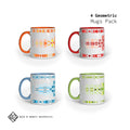 Geometric Mugs - Pack of 4