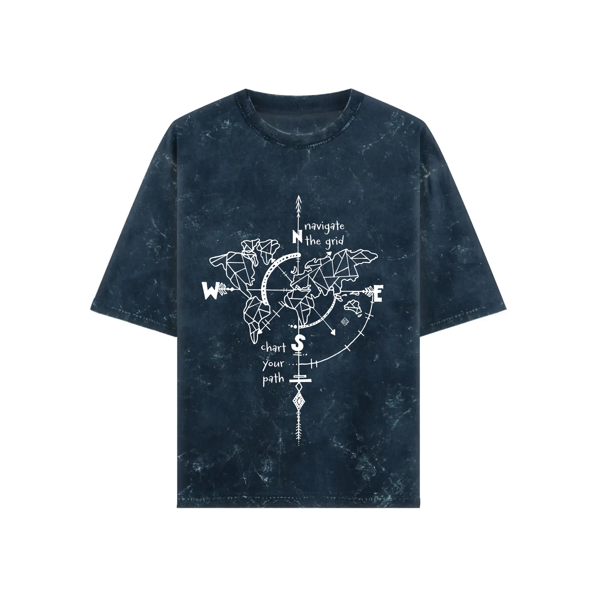 Global Grid Explorer Acid Wash Oversized T-shirt