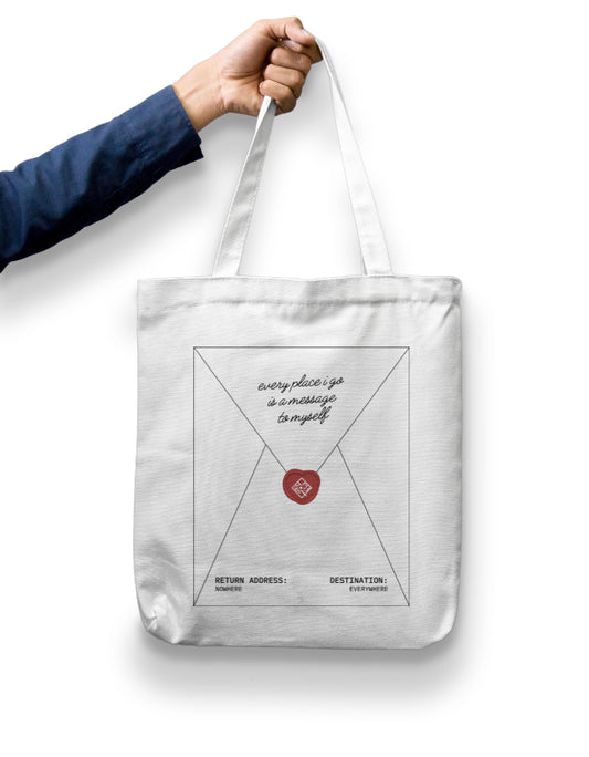Letter Zipper Tote Bag