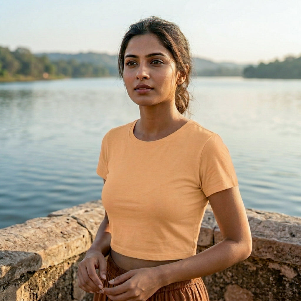 Plain Mustard Yellow Crop Top