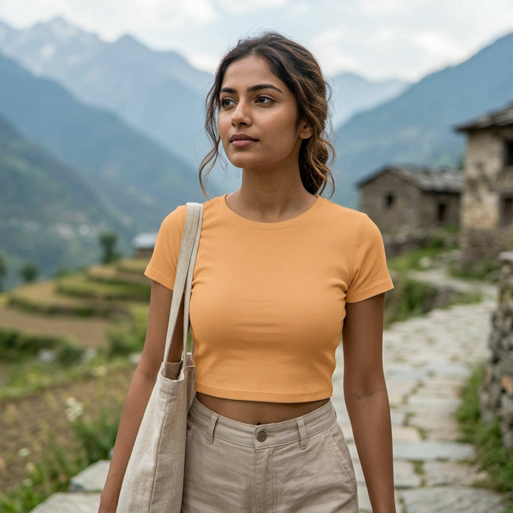 Plain Mustard Yellow Crop Top