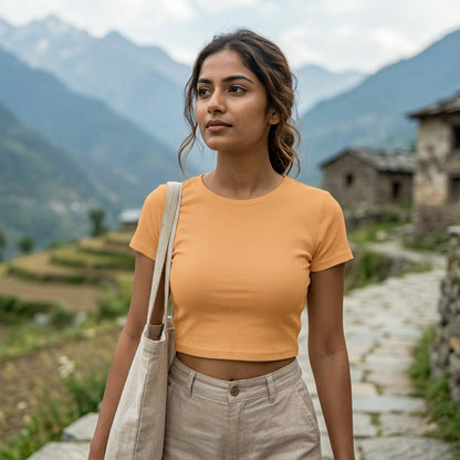Plain Mustard Yellow Crop Top