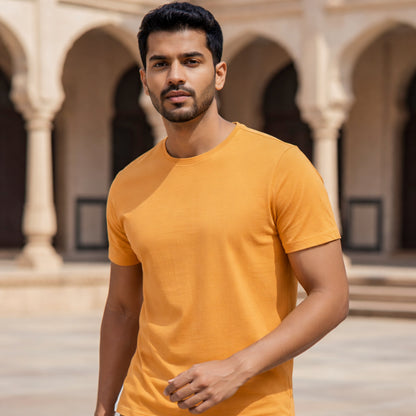 PRYTK Plain Mustard Yellow Men's T-shirt