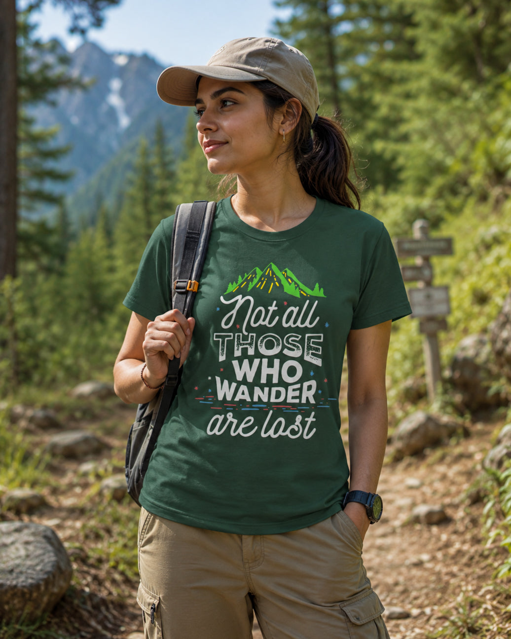 Not All Those Who Wander Are Lost Quote T-shirt for Women