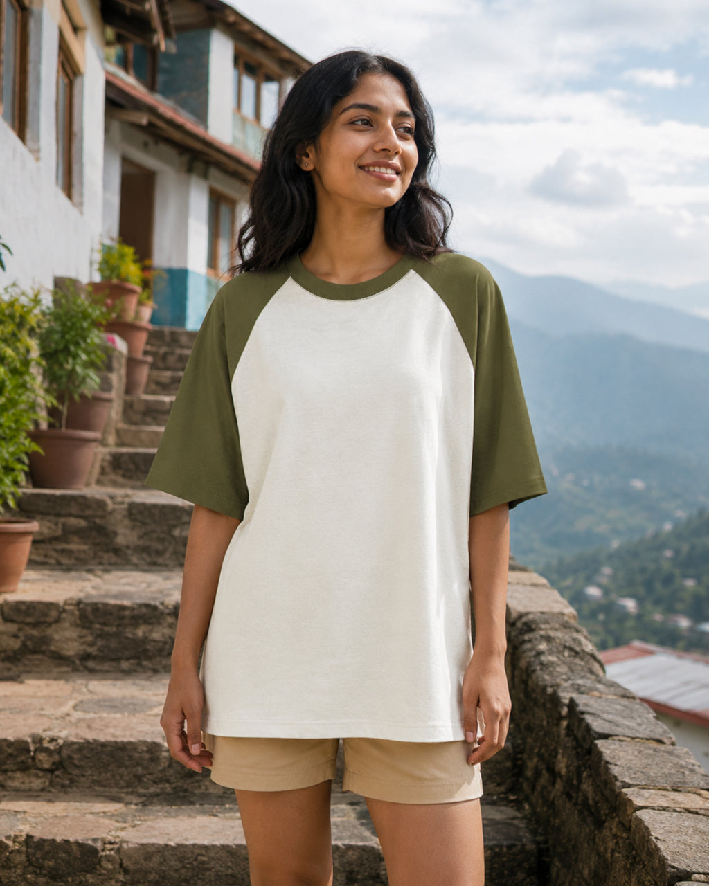 Plain Oversized Raglan T-shirt
