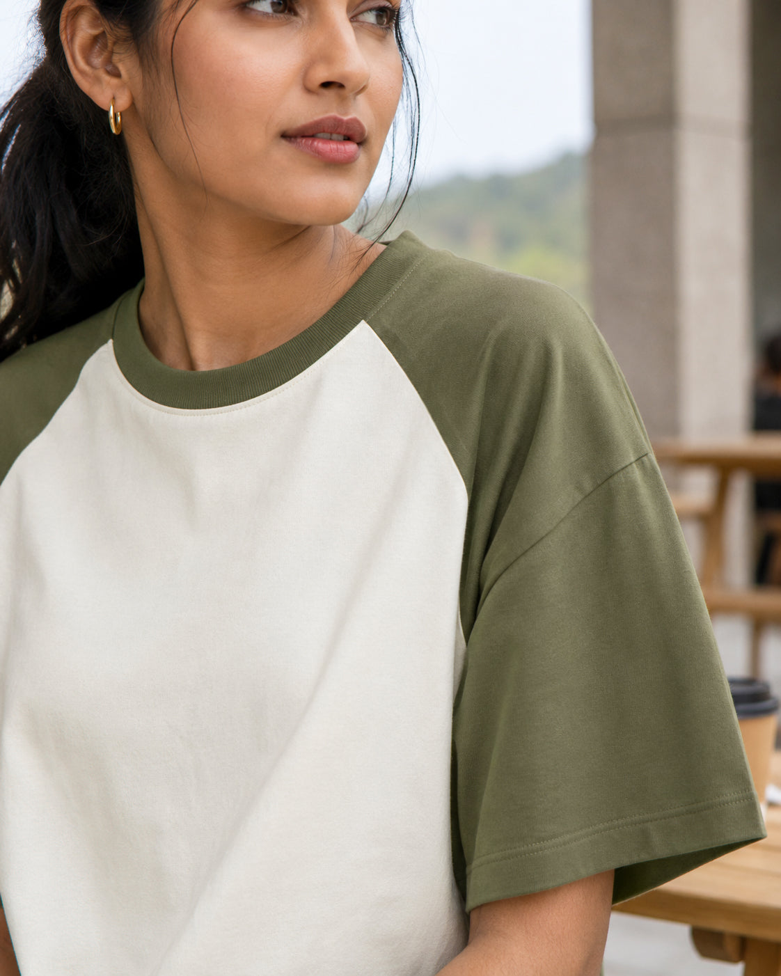 Plain Oversized Raglan T-shirt