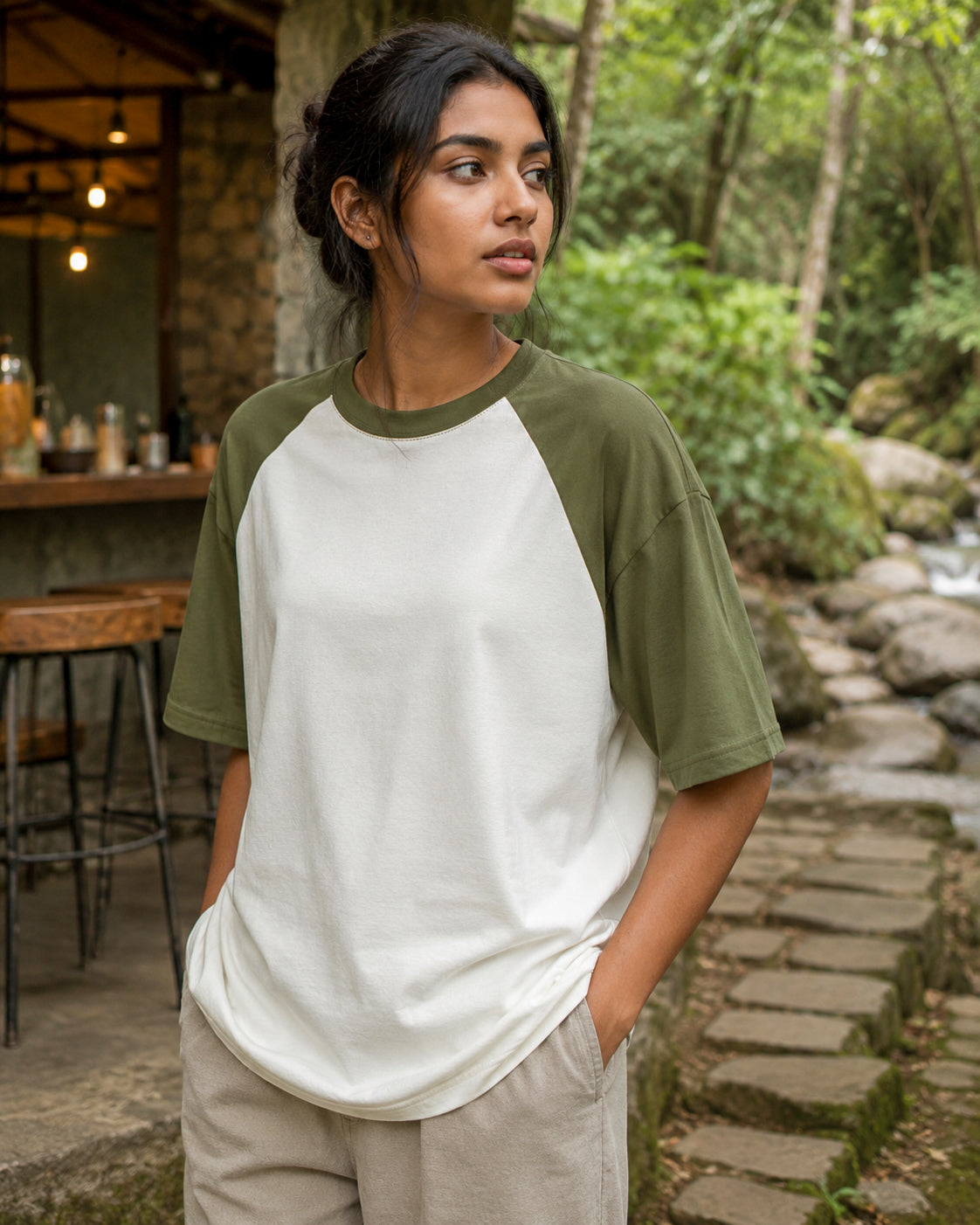 Plain Oversized Raglan T-shirt