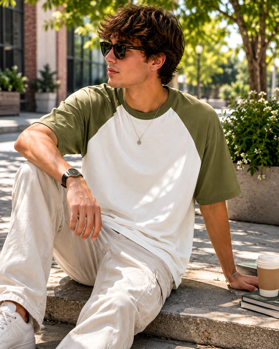 Plain Oversized Raglan T-shirt