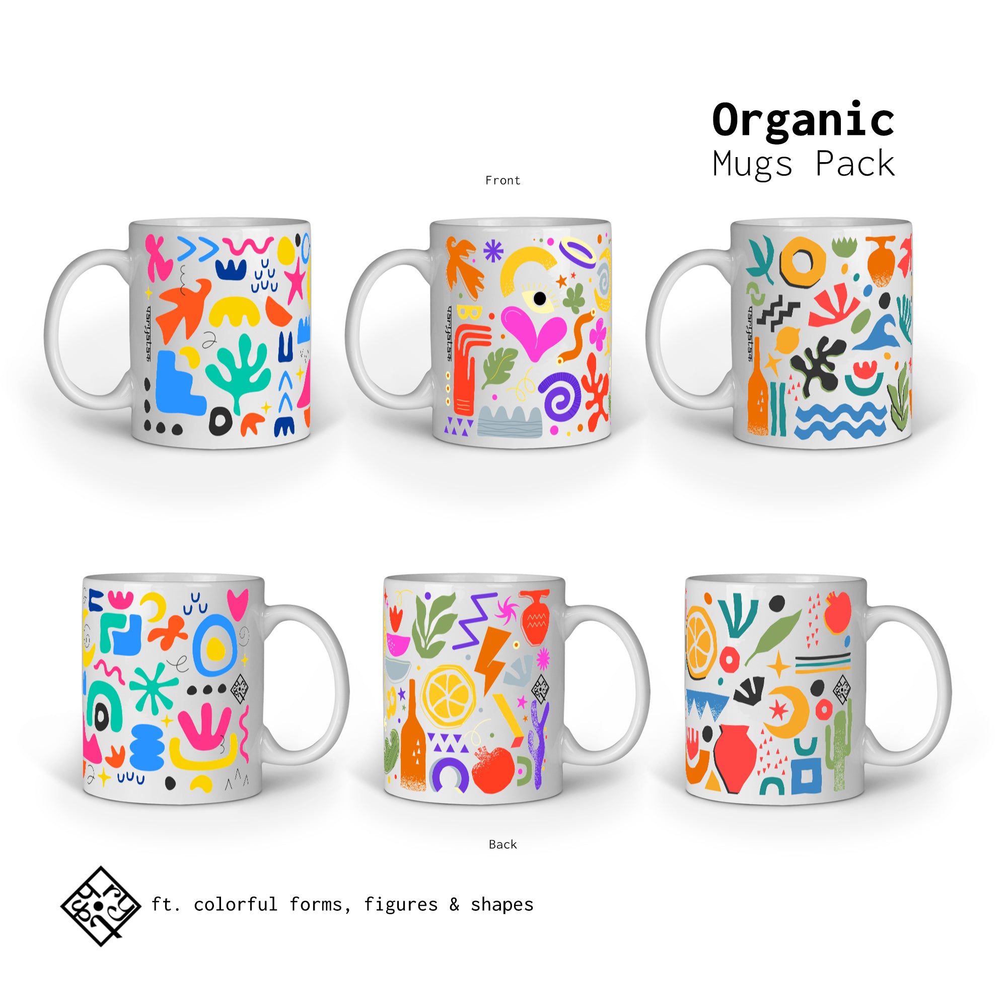 Organic Mugs - Pack of 3