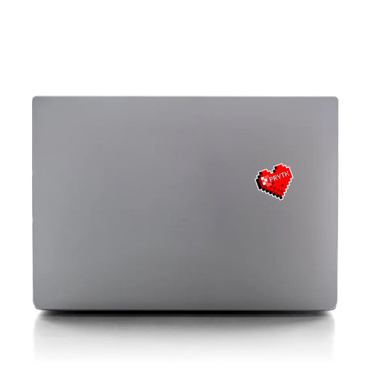 PRYTK Red Pixel Heart Sticker 2x2