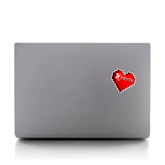 PRYTK Red Pixel Heart Sticker 3x3