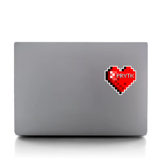 PRYTK Red Pixel Heart Sticker 4x4