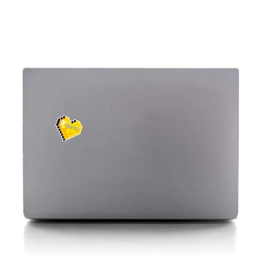 PRYTK Yellow Pixel Heart Sticker 2X2