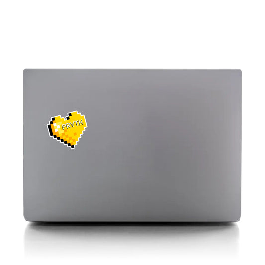 PRYTK Yellow Pixel Heart Sticker 3X3