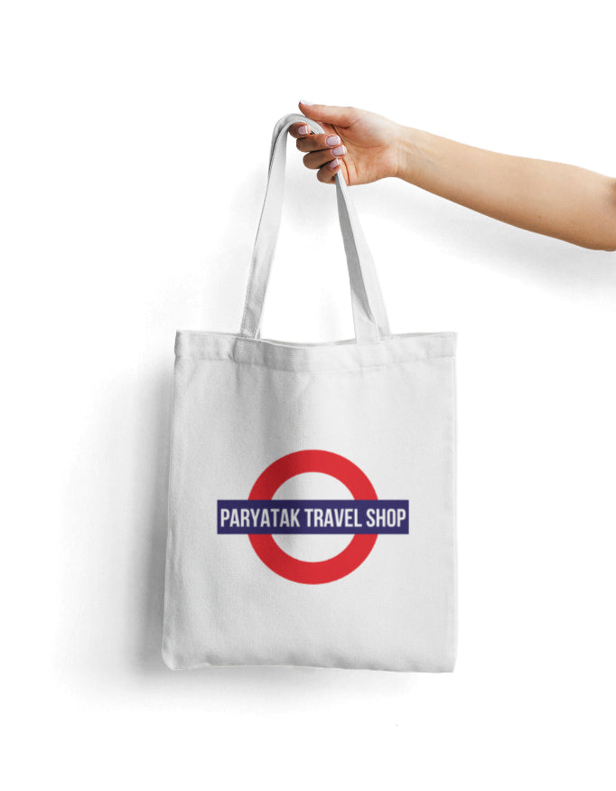 Paryatak Travel Shop Rail Sign Tote Bag