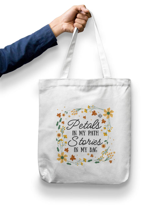 Petals in my path, Stories in my Zipper Tote Bag