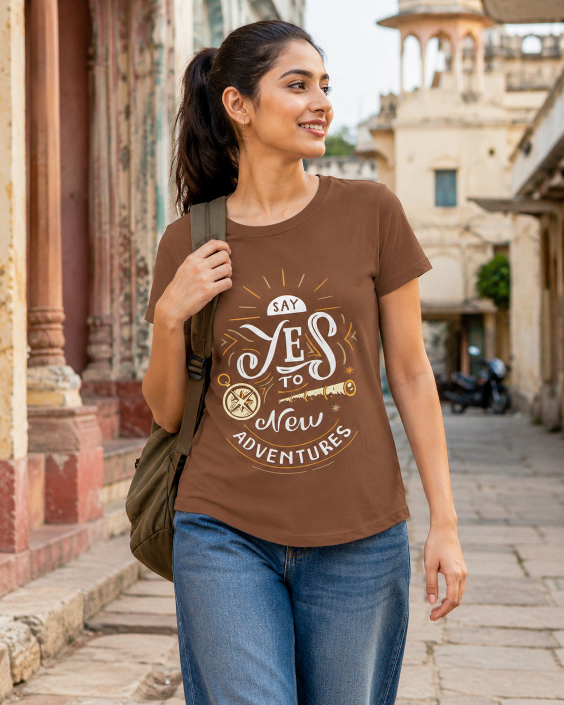 Say Yes To New Adventures  Women's Quote T-shirt