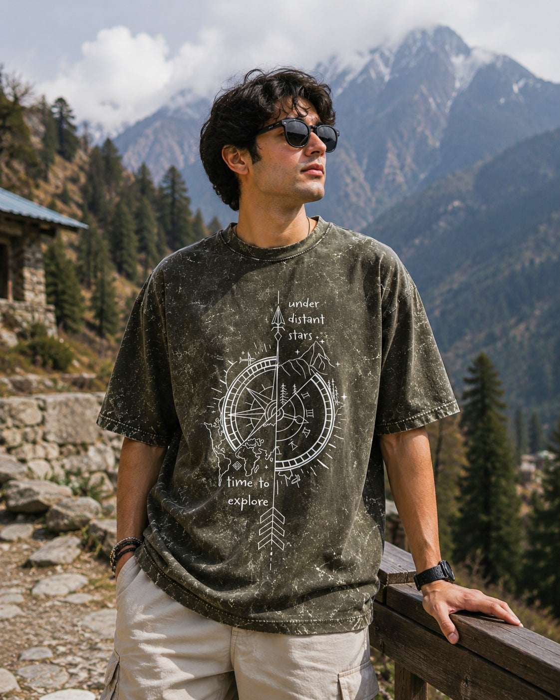 Stellar Expedition Acid Wash Oversized T-shirt