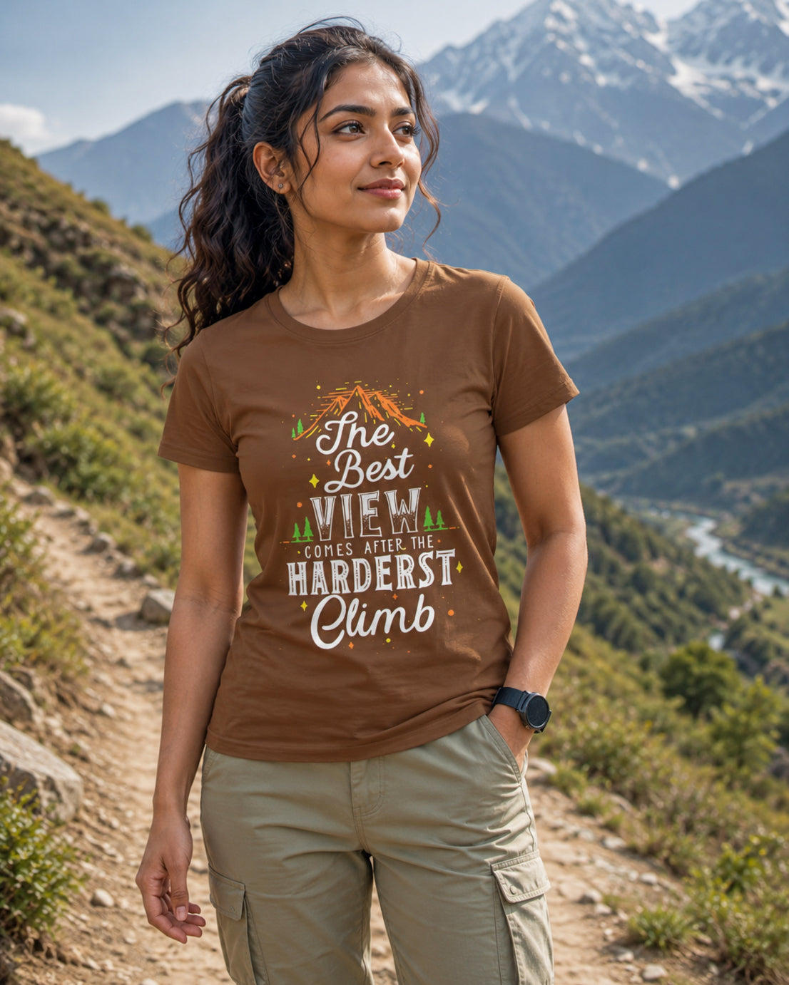The Best View Comes After The Hardest Climb Quote T-shirt for Women