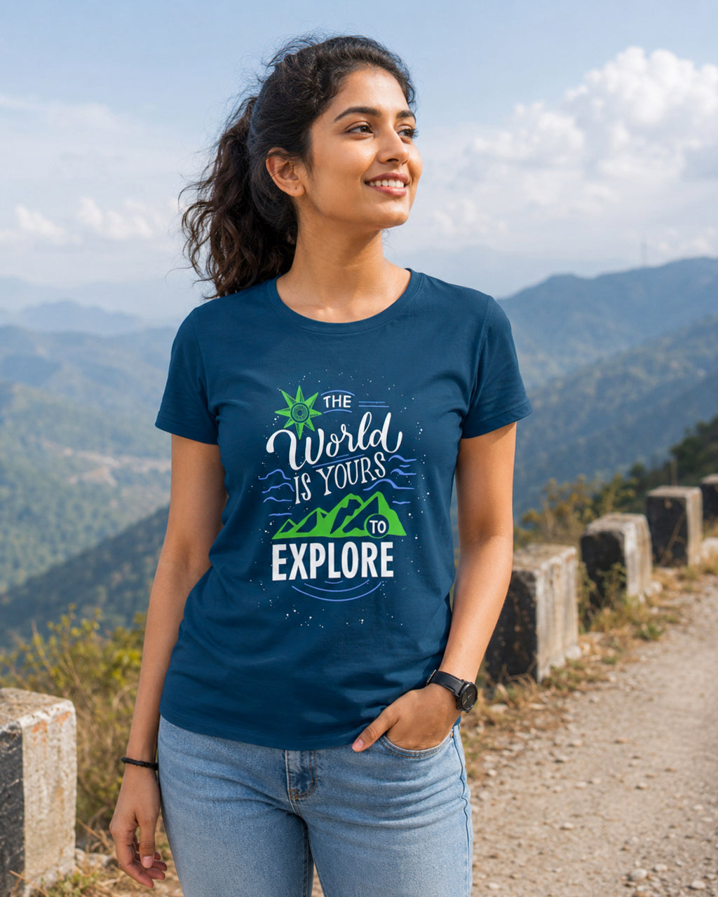 The World is Yours to Explore Quote T-shirt for Women
