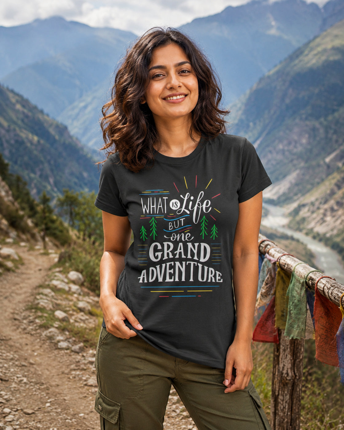 What is Life But One Grand Adventure Quote T-shirt for Women