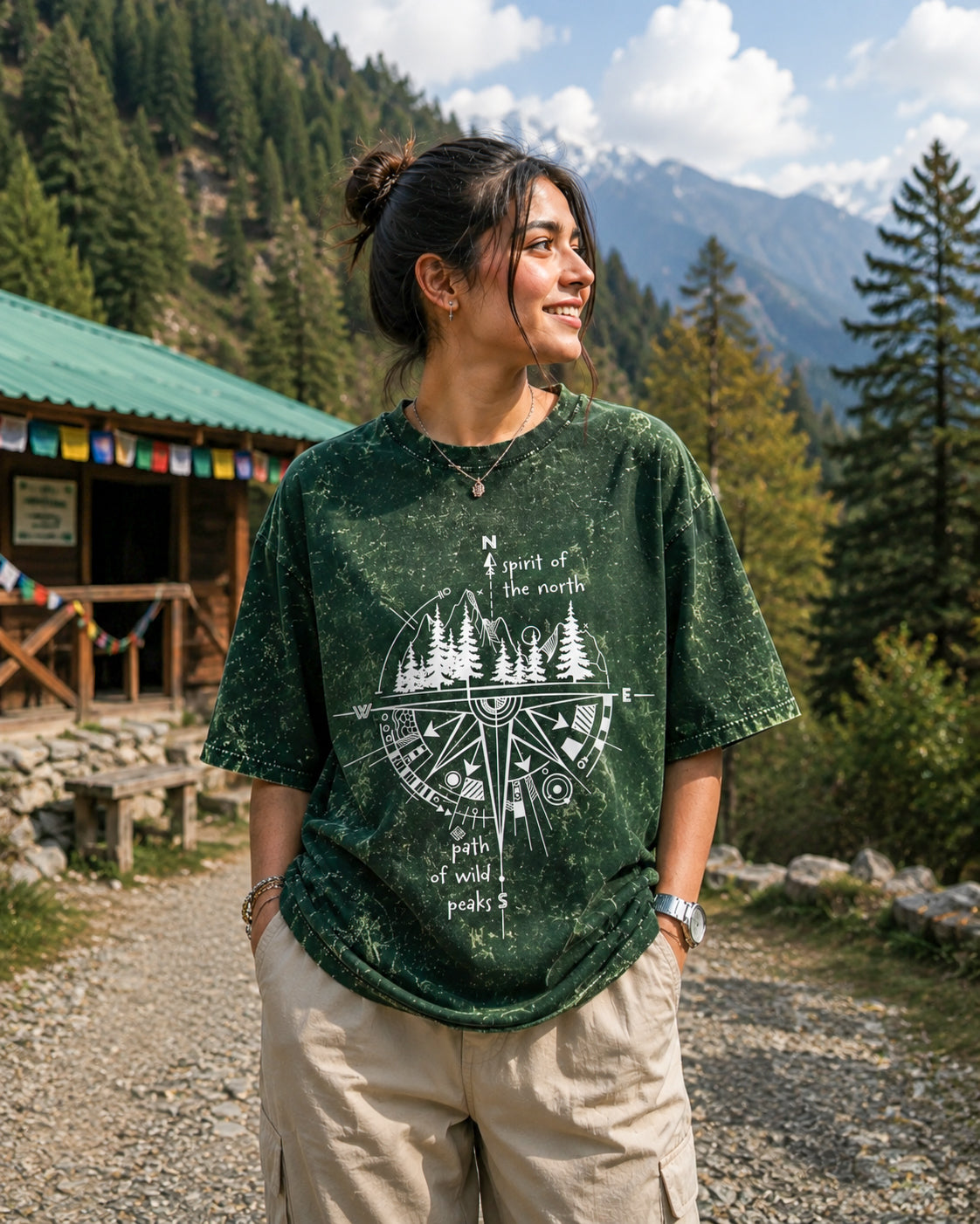 Wilderness Wayfinder Acid Wash Oversized T-shirt