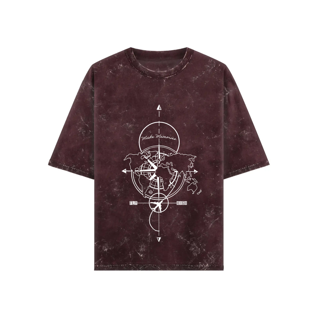Worldwide Memories Acid Wash Oversized T-shirt