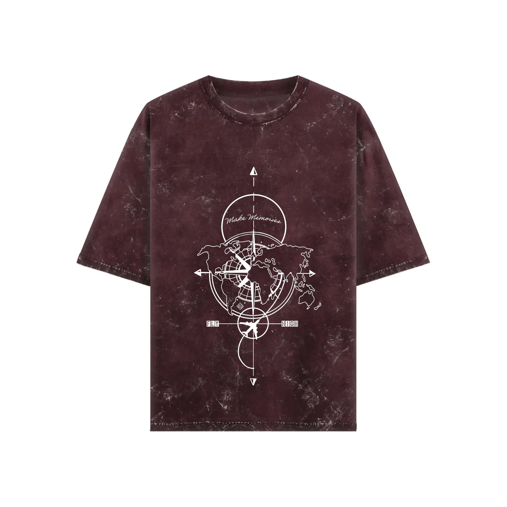 Worldwide Memories Acid Wash Oversized T-shirt