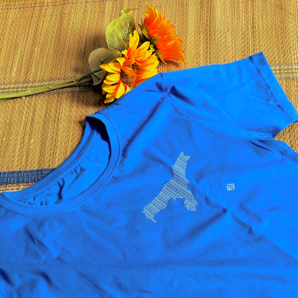 Assam GeoLingo // White Print T-shirt for Women