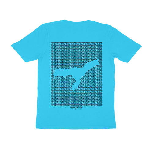 Assam GeoLingo // Black Print T-shirt for Men