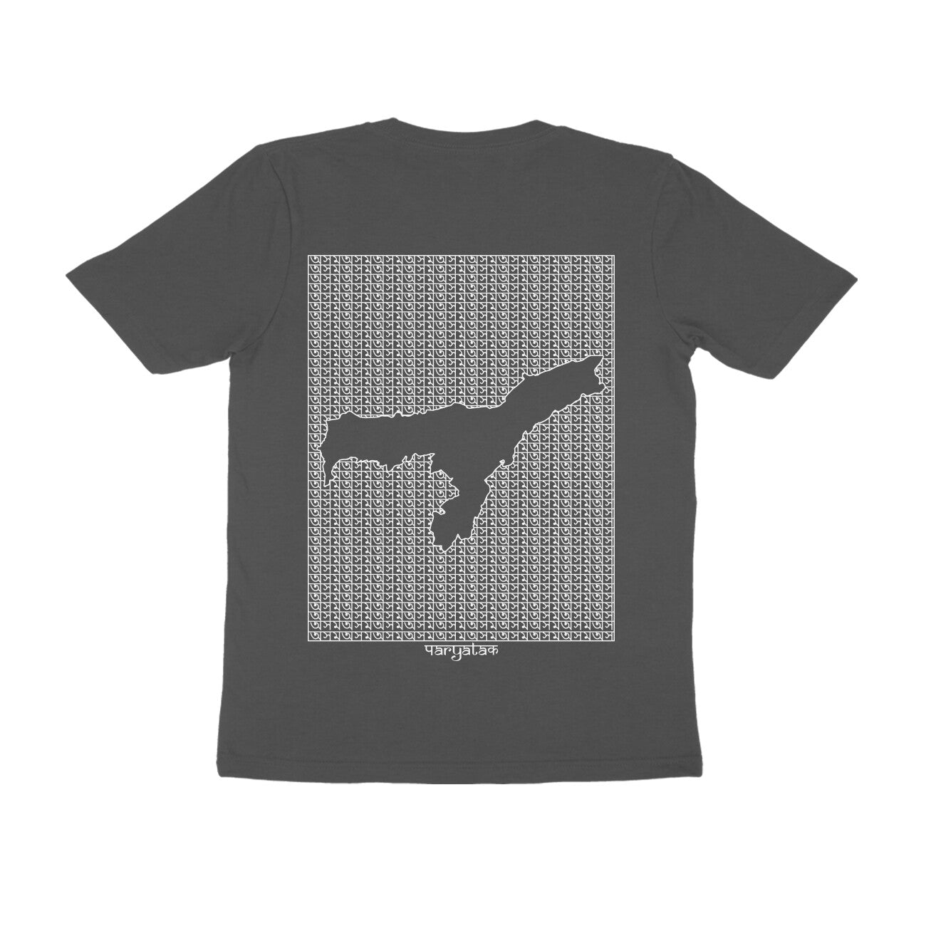 Assam GeoLingo // White Print T-shirt for Men