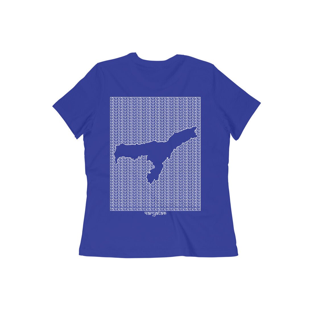 Assam GeoLingo // White Print T-shirt for Women