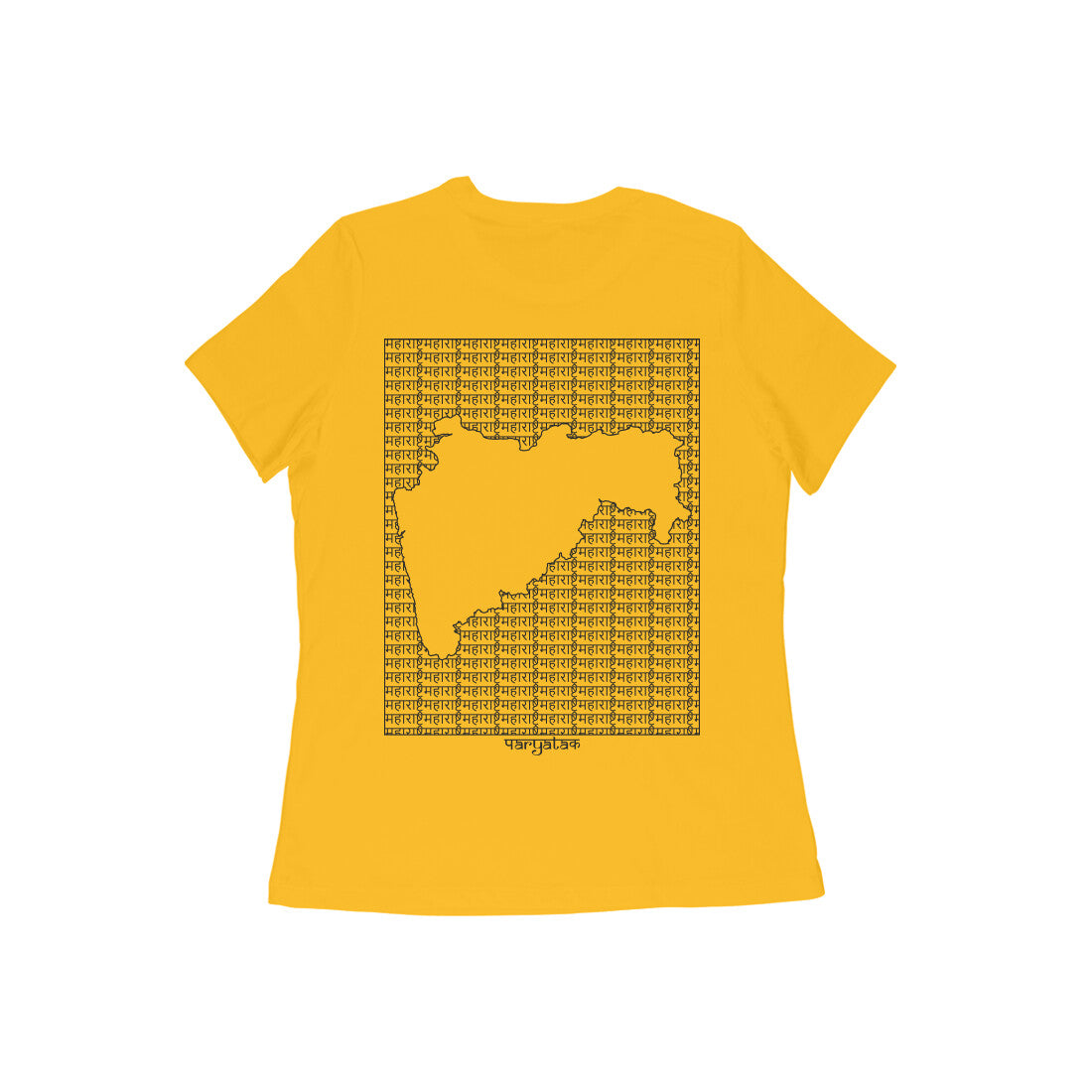 Maharashtra GeoLingo // Black Print T-shirt for Women