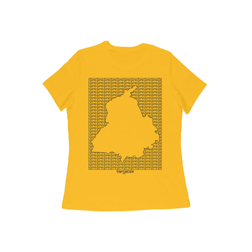Punjab GeoLingo // Black Print T-shirt for Women