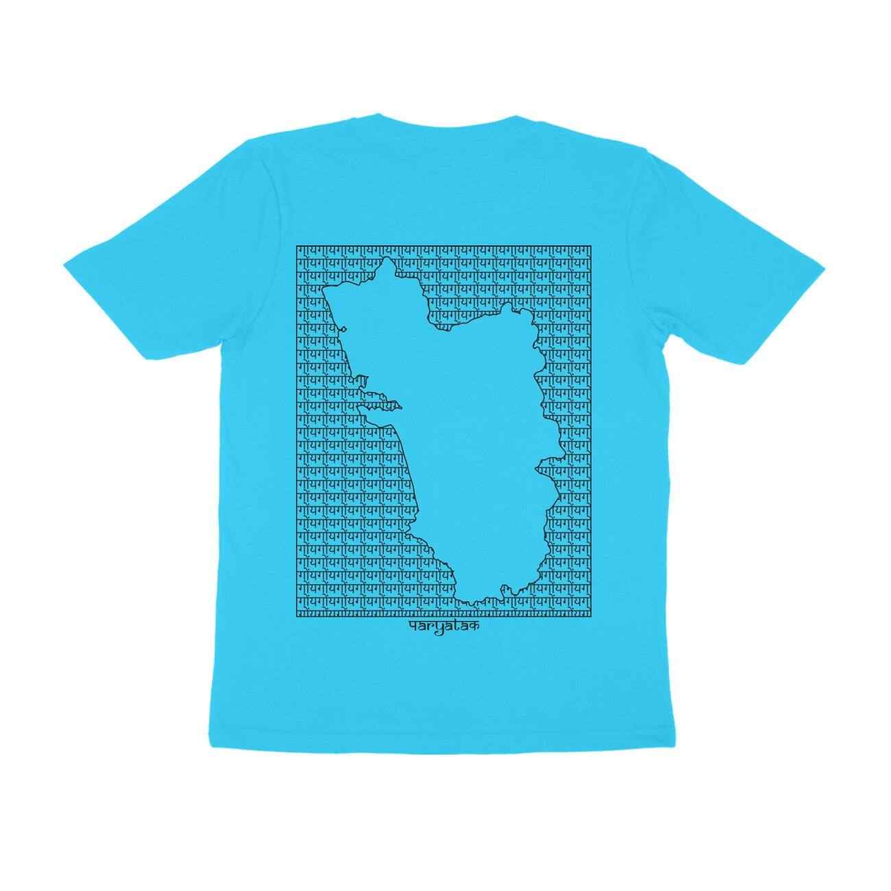 Goa GeoLingo // Black Print T-shirt for Men